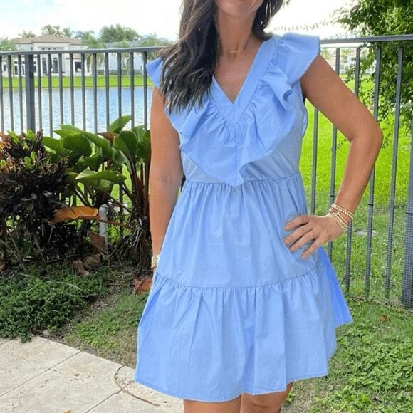 And The Why Charlotte Dress in Blue Size Large - Picture 1 of 6
